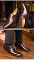 Men's Leather Shoes Casual Business Formal Shoes with Crocodile Pattern